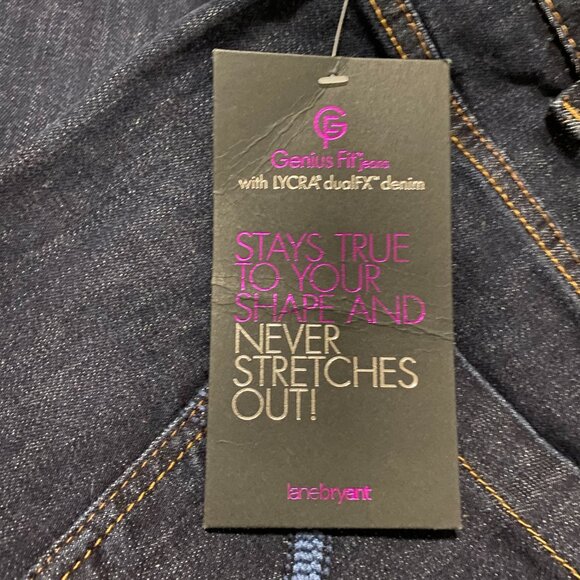 Lane Bryant SZ 20 Average Women's Slim Bootcut Genius Fit Dark Blue Jeans - Picture 13 of 13